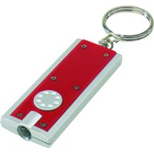 Superflacher LED-Schlüsselanhänger LOOK (Rot / silber) (Art.-Nr. CA311181)