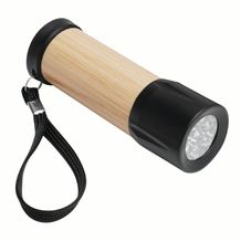 LED Taschenlampe BAMBOO SHINE (braun, schwarz) (Art.-Nr. CA316971)