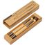 Schreibset DOUBLE BAMBOO REVISED (braun, silber) (Art.-Nr. CA589043)