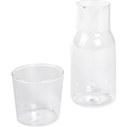 Glas-Karaffe mit Trinkglas CALMY (Art.-Nr. CA693075) - Glas-Karaffe mit Trinkglas CALMY,...