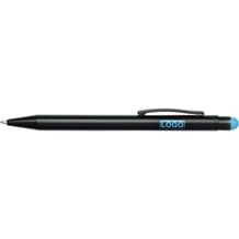 Alu-Kugelschreiber BLACK BEAUTY (hellblau, schwarz) (Art.-Nr. CA774263)