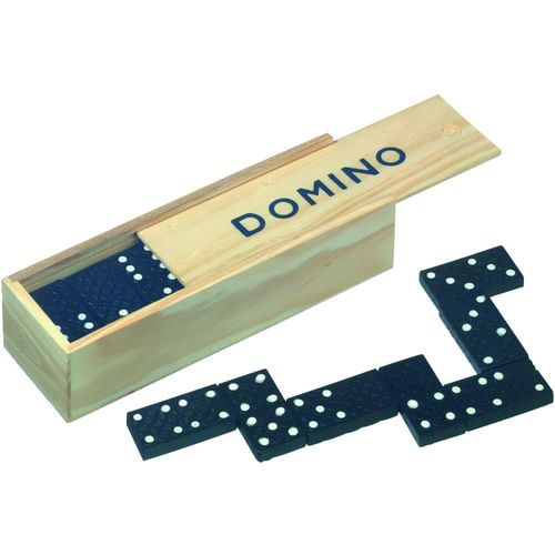 Klassisches Spiel DOMINO (Art.-Nr. CA838913) - Klassisches Spiel DOMINO im Holz-Schiebe...