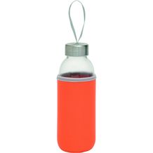Glas-Flasche TAKE WELL (orange, transparent) (Art.-Nr. CA906720)