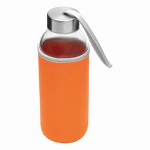 Glas-Flasche TAKE WELL (orange, transparent) (Art.-Nr. CA906720)