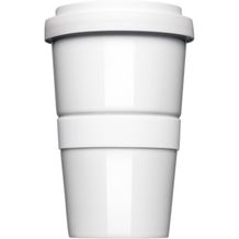 Coffee2Go, original Coffee to Go Becher, mit glatter oder geriffelter Siliconbanderole (weiß) (Art.-Nr. CA444665)