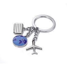 Schlüsselanhänger WELTENBUMMLER (blau, silberfarben) (Art.-Nr. CA105452)