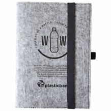 Notizbuch (Filz) aus recycelten PET-Flaschen (grau) (Art.-Nr. CA058857)
