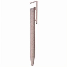 Kugelschreiber mit Handyhalter ' aus Weizenstroh hergestellt (weiß) (Art.-Nr. CA207960)