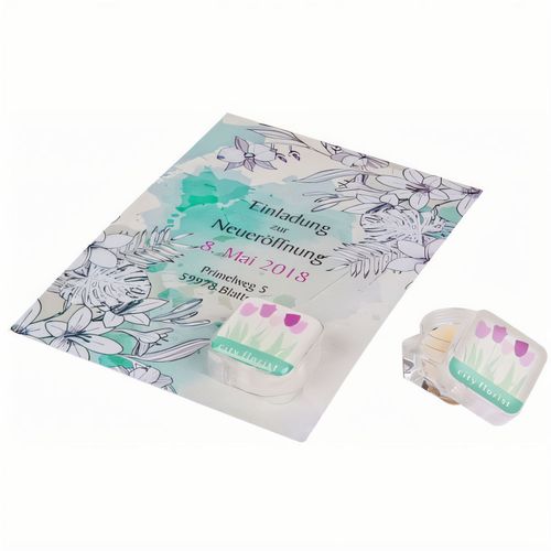 Lipcare Cube Card - Individuell bedruckte Karte mit Lipcare Cube inkl. Doming (Art.-Nr. CA545782) - Die Lipcare Cube Card ist beidseitig 4c...