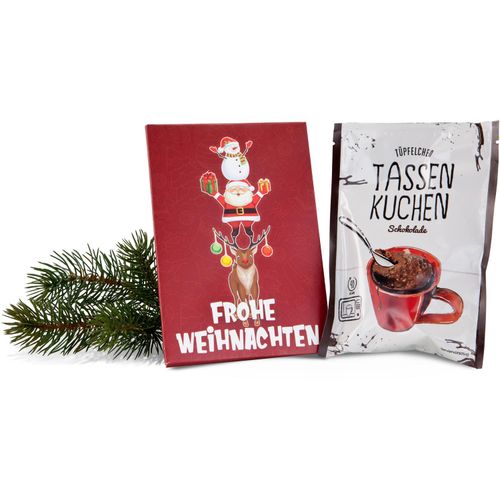 Geschenkset / Präsenteset: Frohe Weihnachten Tassenkuchen (Art.-Nr. CA204598) - Schnell und lecker: ein Schokoladenkuche...