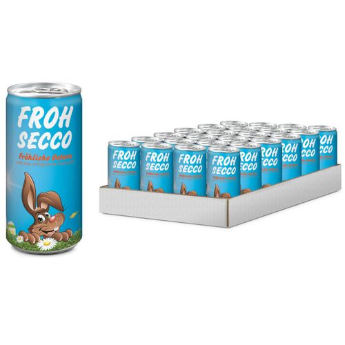 Präsentartikel: Frohsecco Ostern - 24 x Secco 0,2 l, Slimlinedose (Art.-Nr. CA397607) - FROHSECCO - hier ist der Name Programm:...