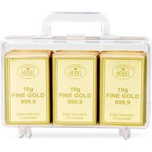 Geschenkartikel: Frohe Ostern Goldkoffer mit 12 Schokoladen Goldbarren (120 g) (Art.-Nr. CA476505)