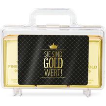 Geschenkartikel: Sie sind Gold wert - Goldkoffer mit 12 Schokoladen Goldbarren (120 g) (Art.-Nr. CA591647)