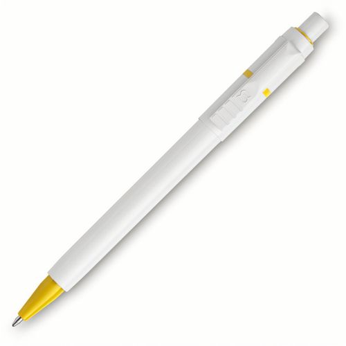 HK - BARON Kugelschreiber (Art.-Nr. CA240002) - Druckkugelschreiber weiß, mit farbige...