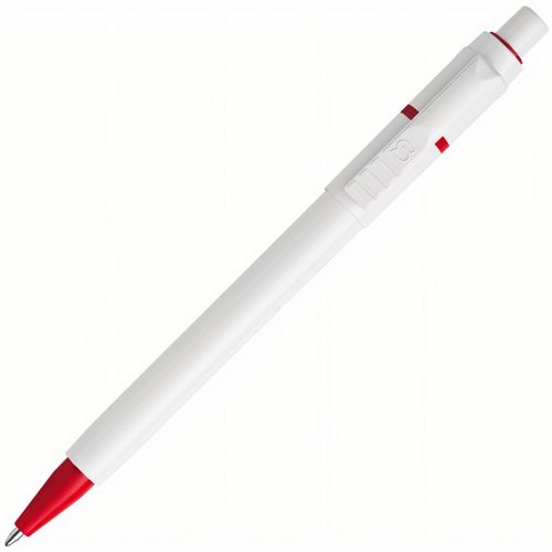 HK - BARON Kugelschreiber (Art.-Nr. CA484474) - Druckkugelschreiber weiß, mit farbige...