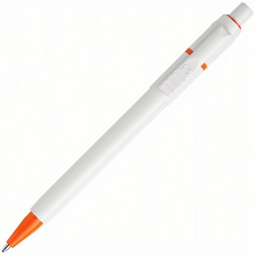HK - BARON Kugelschreiber (Art.-Nr. CA690860) - Druckkugelschreiber weiß, mit farbige...