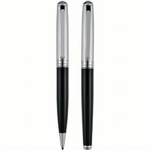 DIDIER Set aus Kugelschreiber und Rollerball Pen (schwarz / silber) (Art.-Nr. CA747808)