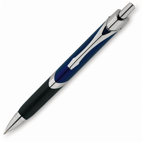 HK - 080 Kugelschreiber (Art.-Nr. CA963250) - Metall-Druckkugelschreiber, blau lackier...
