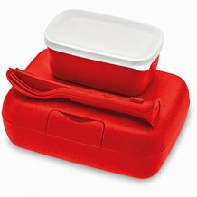 koziol CANDY READY - Lunchbox-Set + Besteck-Set (nature red) (Art.-Nr. CA138159)