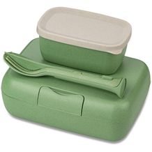 koziol CANDY READY - Lunchbox-Set + Besteck-Set (nature leaf green) (Art.-Nr. CA603659)