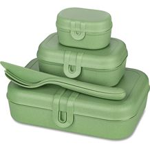 koziol PASCAL READY - Lunchbox-Set + Besteck-Set (nature leaf green) (Art.-Nr. CA695803)