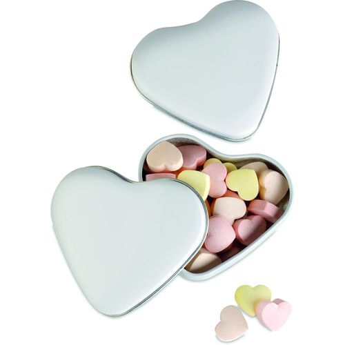 Herzdose mit Bonbons LOVEMINT (Art.-Nr. CA010594) - Herzförmige Bonbons in Herzdose. Inhalt...