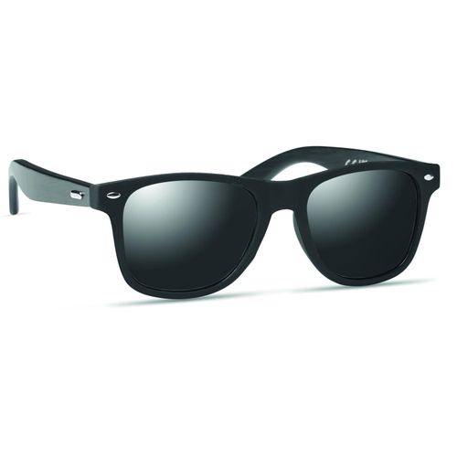 Sonnenbrille mit Bambus RHODOS (Art.-Nr. CA076032) - Sonnenbrille mit schwarz beschichteten...