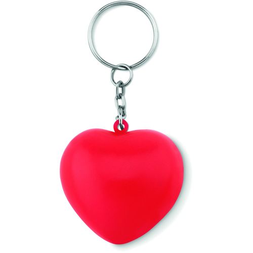 Schlüsselring mit PU Herz LOVY RING (Art.-Nr. CA146542) - Schlüsselring mit herzförmigem Anhäng...