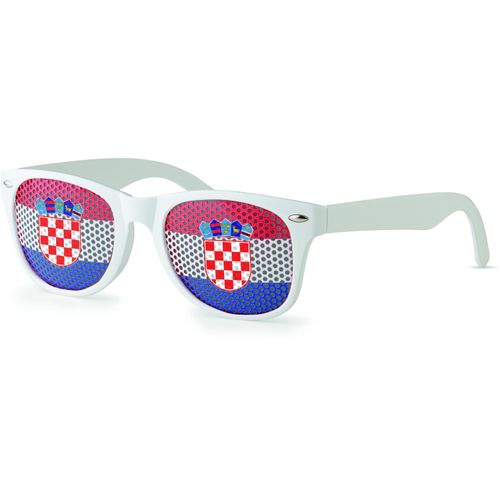 Fan Sonnenbrille FLAG FUN (Art.-Nr. CA159013) - Sonnenbrille. Linsen mit unterschiedlich...