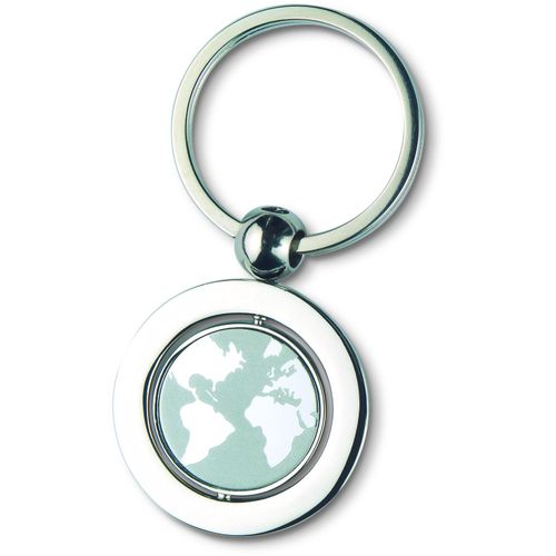 Schlüsselring , Weltkarte GLOBY (Art.-Nr. CA223901) - Schlüsselring aus Metall mit eine...