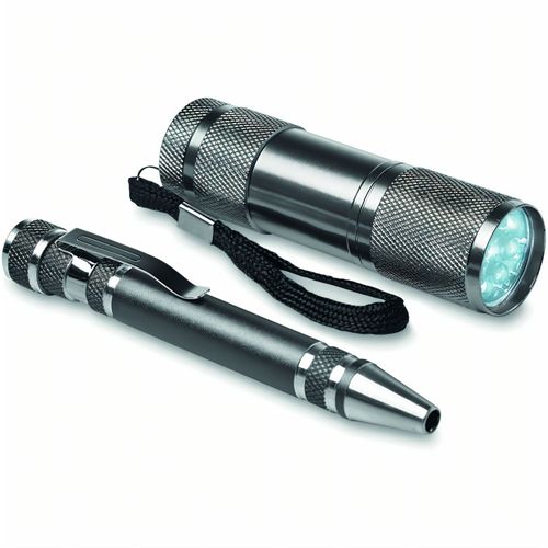 2-teiliges Werkzeugset COMBITOOL (Art.-Nr. CA236422) - Werkzeug-Set: Aluminium Taschenlampe...