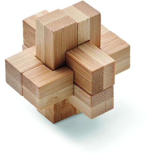 Holzpuzzle/Gehirnjogging Bambus SQUARENATS (Art.-Nr. CA265541) - Kniffliges Puzzle aus Bambus. Lieferung...