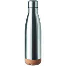 Doppelwandige Isolierflasche ASPEN CORK (mattsilber) (Art.-Nr. CA272758)