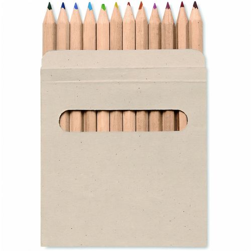 12 Buntstifte in Pappschachtel ARCOLOR (Art.-Nr. CA288519) - 12 Buntstifte in einer Pappschachtel.