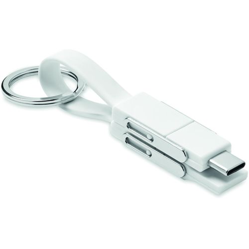 Schlüsselanhänger 4in1 Kabel KEY C (Art.-Nr. CA391313) - Schlüsselanhänger mit 4in1-Ladekabe...