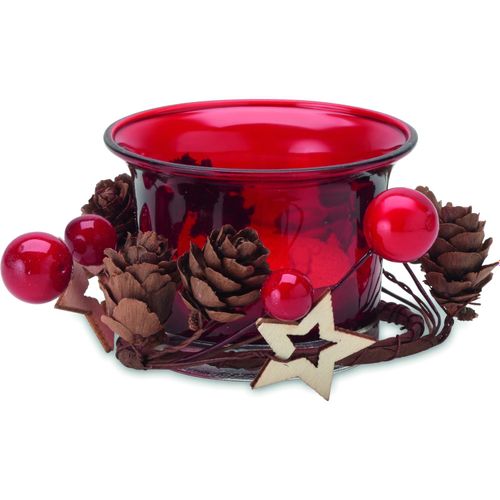 Kerzenhalter BOUGIE (Art.-Nr. CA422015) - Kerzenhalter aus Glas mit weihnachtliche...