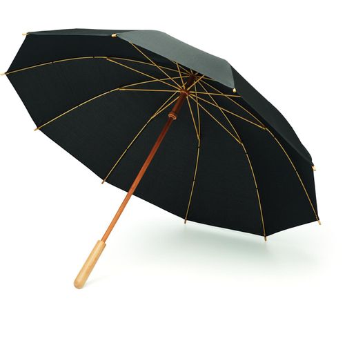23,5" RPET/Bambus Regenschirm TUTENDO (Art.-Nr. CA431603) - 23,5'' Regenschirm aus 190T RPET-Pongee....