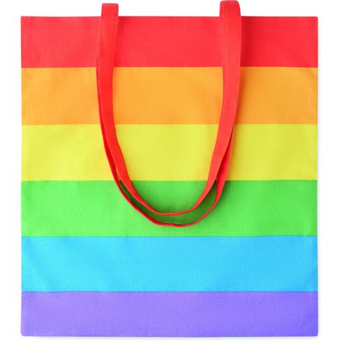 Einkaufstasche 200 g/m² BOREALIS (Art.-Nr. CA459324) - Regenbogenfarbige Einkaufstasche aus...
