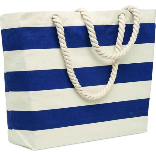 Strandtasche Baumwolle 220 g HEAVEN STRIPE (Art.-Nr. CA461097) - Gestreifte Strand- oder Einkaufstasche....