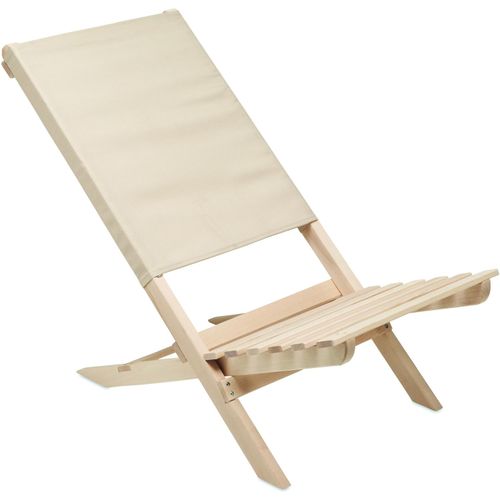 Klappbarer Strandstuhl MARINERO (Art.-Nr. CA465076) - Faltbarer Strandstuhl aus Holz mit...