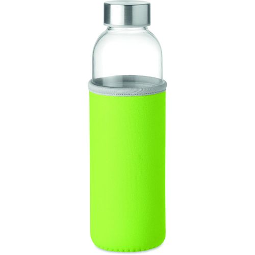 Trinkflasche Glas 500 ml UTAH GLASS (Art.-Nr. CA466395) - Trinkflasche aus Glas mit Neopren-Schutz...
