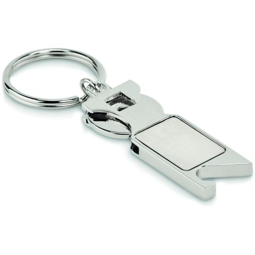 Schlüsselring mit Münzhalter TOKEU (Art.-Nr. CA477288) - Schlüsselring aus Zinklegierung mi...