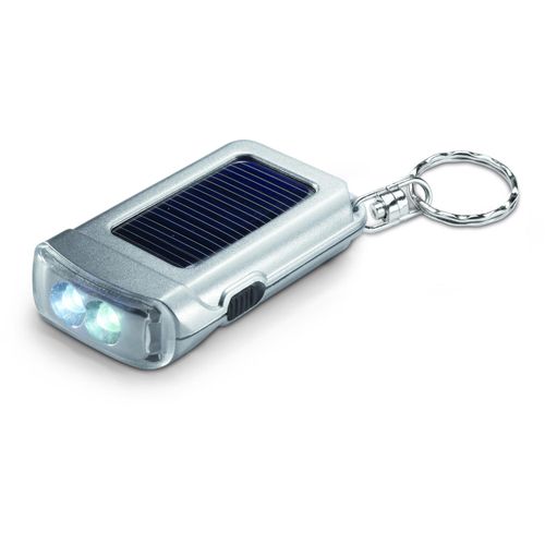 Schlüsselring mit Taschenlampe RINGAL (Art.-Nr. CA541969) - Taschenlampe in satiniertem Silber mit...