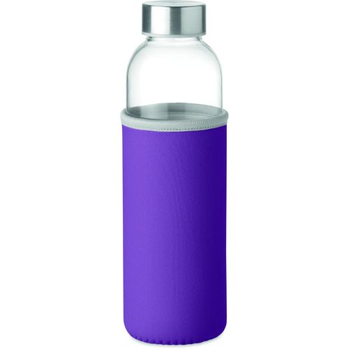 Trinkflasche Glas 500 ml UTAH GLASS (Art.-Nr. CA558011) - Trinkflasche aus Glas mit Neopren-Schutz...