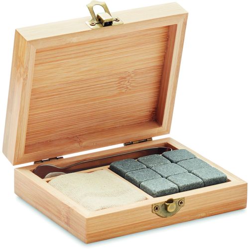 Eiswürfel-Set DUNDALK (Art.-Nr. CA560503) - Eiswürfel-Set in Bambus-Geschenkbox...