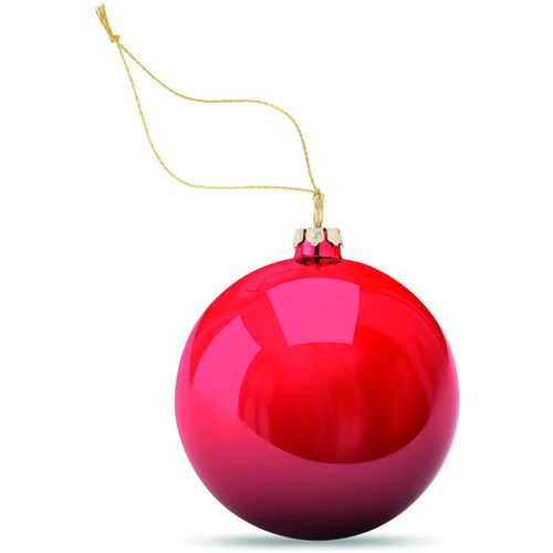 Weihnachtskugel Sublimation HAPPY BALL (Art.-Nr. CA562684) - Weihnachtsbaumkugel aus glänzendem PP...