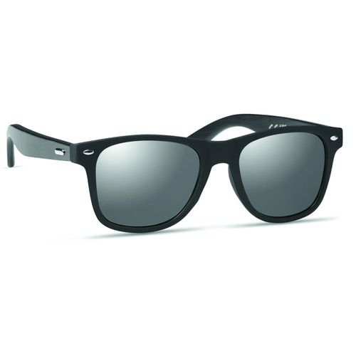 Sonnenbrille mit Bambus RHODOS (Art.-Nr. CA567047) - Sonnenbrille mit schwarz beschichteten...