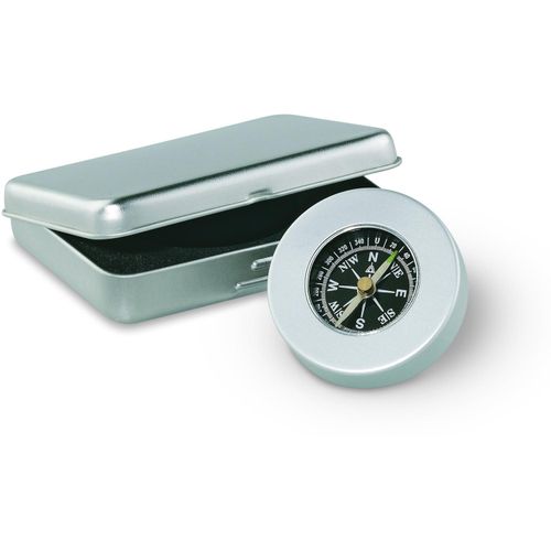 Target Kompass TARGET (Art.-Nr. CA582308) - Klassischer Metall-Kompass in Aluminiumb...