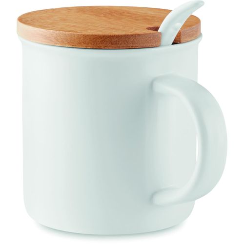 Kaffeebecher Porzellan KENYA (Art.-Nr. CA590211) - Kaffeebecher und Kaffeelöffel aus Porze...