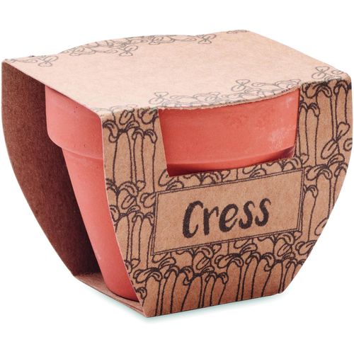 Terrakotta-Topf Kresse CRESS POT (Art.-Nr. CA594541) - Kleiner Terrakotta-Topf aus Ton mit...
